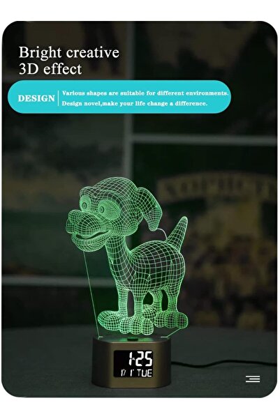 COOYA Desk LED Alarm Clock Shaped Funny Games Changing Shapes Multifunctional Alarm Clock Cute Puppy