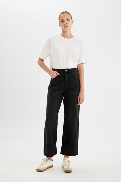 DeFacto Relax Fit High Waist Ankle Length Jean Pants C6387Ax24Au