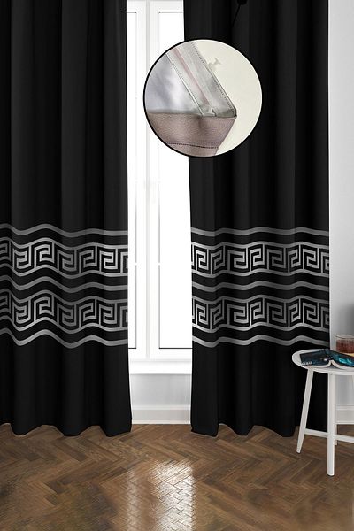 Doruklar Home Collection Blackout Light Proof Blackout High Quality Background Curtain 140 X 270