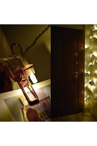 Woody Sofia ®   Copper Color Led Light Photo Hanging Light Decoration Pegs