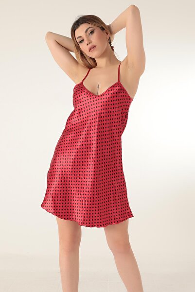 Miorre İnce Askılı Mini Saten Gecelik