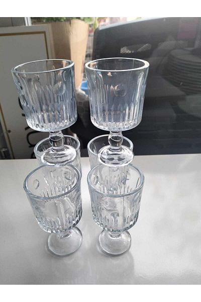 kurt41 6-Piece Coffee Side Presentation Glass Cup Set Standing Coffee Presentation Cup Crystal Coffee Side Water Cup