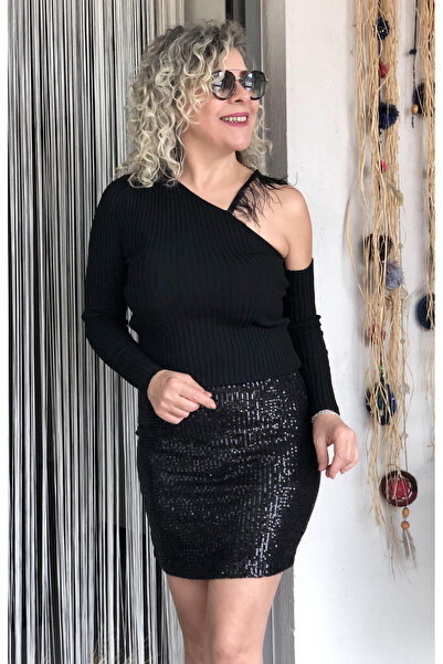 Dila Butik Astarlı Pul Payet Etek