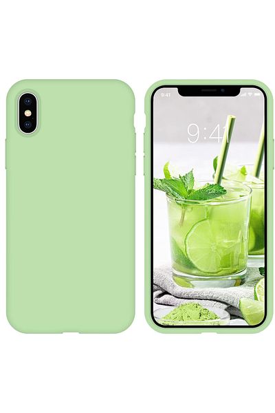 Merwish غطاء حماية من السيليكون متوافق مع هاتف Apple Iphone Xsmax مع شعار مخملي باللون الأخضر