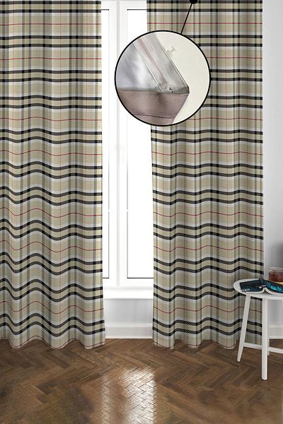 Doruklar Home Collection Blackout Light Proof Blackout High Quality Background Curtain 140 X 270