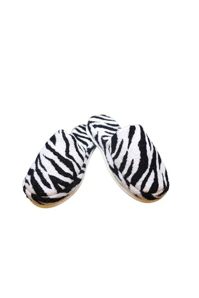 Ender Home Zebra Pattern Towel Bathroom Slippers Home Hotel Slippers Maternity Slippers Thick Sole Slippers