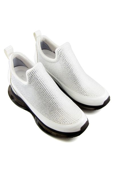 Erkan Saçmacı Casual παπούτσια Viviana White Stone Stretch Hidden Wedge