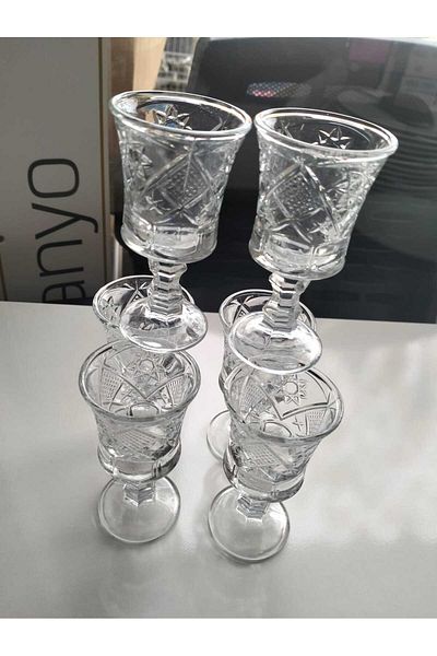 kurt41 6-Piece Coffee Side Presentation Glass Cup Set Standing Coffee Presentation Cup Crystal Coffee Side Water Cup