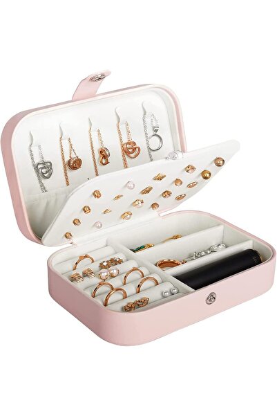 Arabest Travel Jewelry Organizer Box,PU Leather,Double Layer Portable Mini Ca...