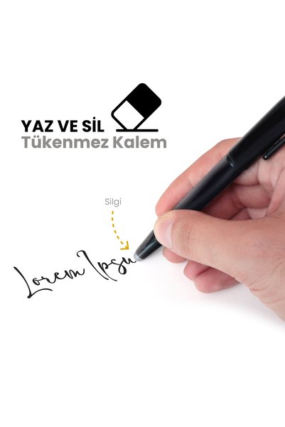 Furkan Neşriyat Erasable Ballpoint Pen - Black (3 Pieces)