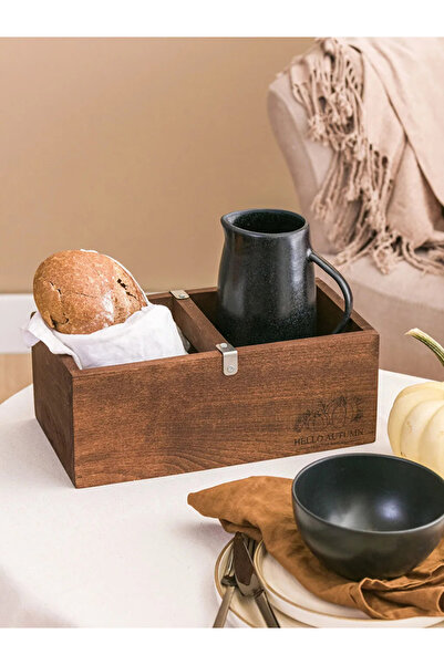 LC Waikiki Lcw Home Brown Printed Wooden Organizer 32X17X12 cm