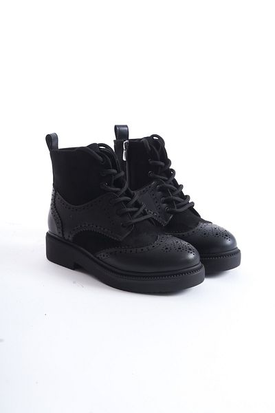 Modabuymus Καθημερινές άνετες μπότες Pivol Black Oxford με φερμουάρ