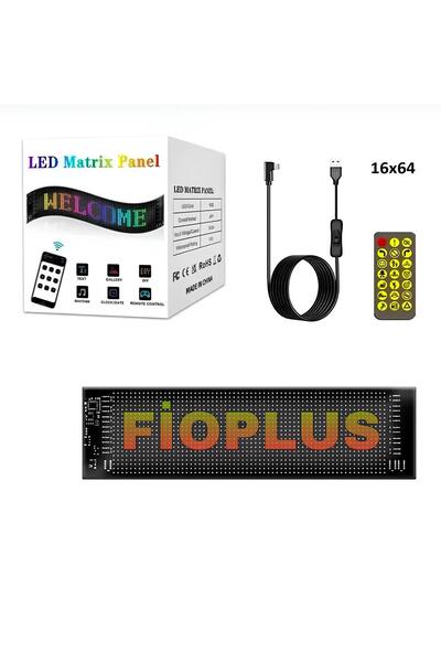 FİOPLUS 16x64 adet Led 9cmx37cm Kayan Yazı Emoji Panel Kişiselleştirilebilir ...