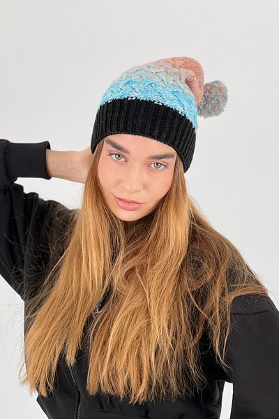 Miss Poem Colorful Knitted Patterned Beret