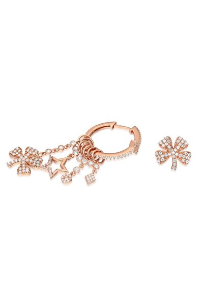 Nereze 925 Ayar Yonca Şans Küpe Kadın Gümüş Küpe