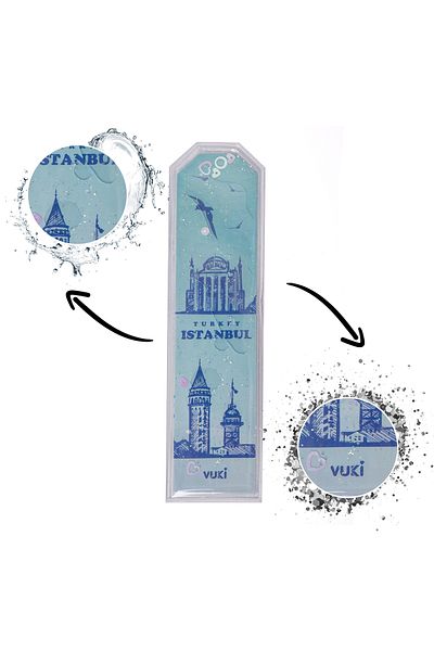 VUKİ Semn de carte cu model Istanbul cu sclipici