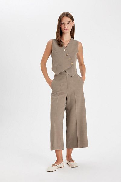 DeFacto Culotte Double Pocket High Waist Straight Leg Pants