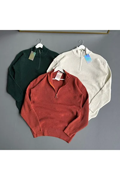 Baycombine35 Men's Triple Pack Stand Collar Half Zipper Knitwear Sweater (Three Pieces)