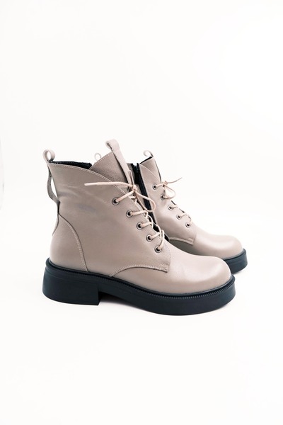 Tenau Cizme de damă din piele naturală de culoare bej