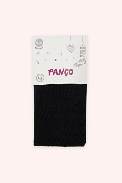 Panço Kız Bebek Pamuklu Siyah Külotlu Çorap