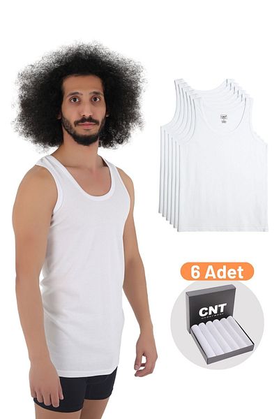 CNT Men's Undershirt Cotton Basic 6-Piece Premium Pack