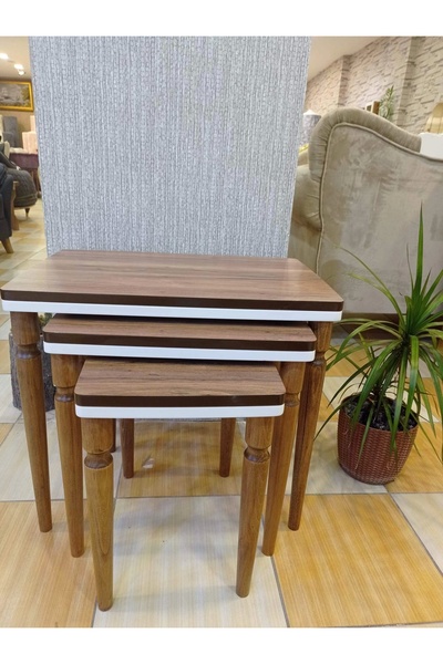 NİVEMESHOME Nivemes Akset Ceviz 3 Lü Lüx Zigon