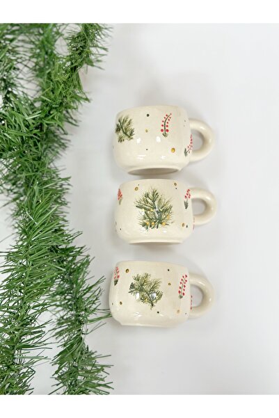 Atölye Ceramic Yılbaşı Temalı Kahve Fincanı