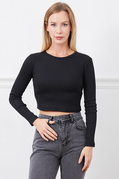DPARİS Body crop cu gât cu nervuri