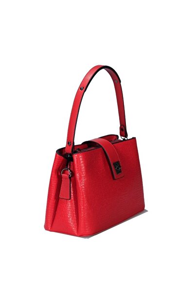 AREGA Üç Gözlü Kırmızı Kadın El &omuz Çanta