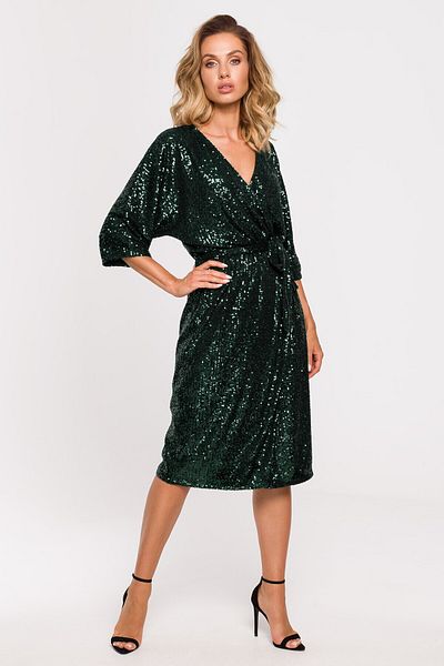Made of Emotion Rochie cu paiete de lungime medie