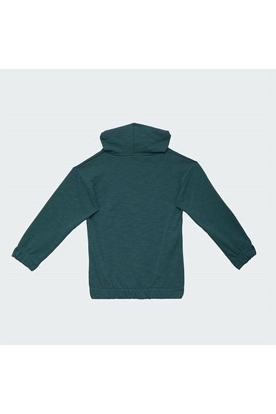 mumuko Boy's Hooded Printed Sweatshirt Green Color 100% Cotton