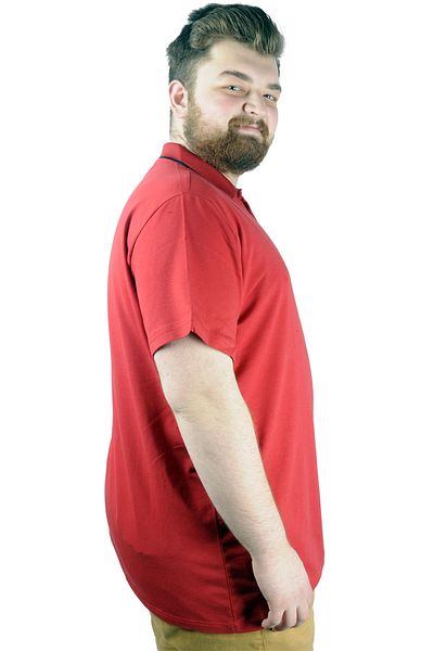 ModeXL Mode Xl Μπλουζάκι μεγάλου μεγέθους Polo Lycra Single Jersey με τσέπη 21558 Claret Red