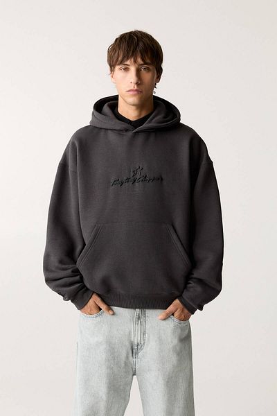 Pull & Bear One Piece Printed Hooded Sweatshirt