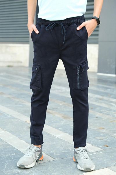 Zaziko Kids Boy's Elastic Waist Pocket Cargo Pants Pnt.5156-Z