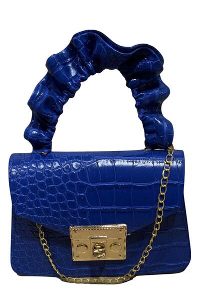 AREGA Sax Mavi Çapraz Gold Zincir Askılı Mini Kız Çocuk Çantası