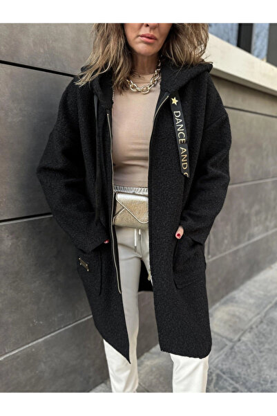 LOKADI Γυναικεία τσάντα με κουκούλα Pocket Boucle Oversize Παλτό