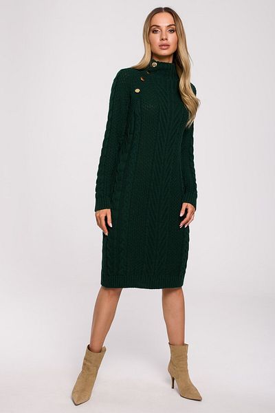 Made of Emotion Long sweater dress with a turtleneck and decorative buttons