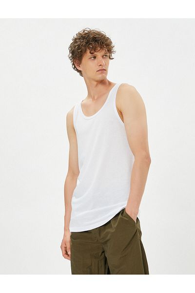 Koton Basic Top Tank Βαμβακερό με στρογγυλή λαιμόκοψη