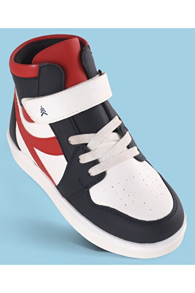 Pine kids Velcro Closure Sneakers Shoes - White & Red