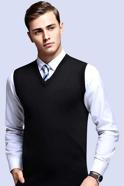 Mood Agenda Men's V-Neck Knitwear Non-Pilling Sweater Men's Slim Fit Sweater