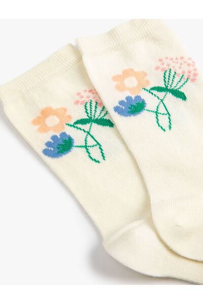 Koton Cotton Blended Floral Pattern Socks
