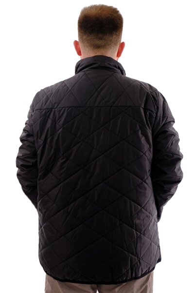 ModeXL Ανδρικό παλτό με καπιτονέ γιακά μεγάλου μεγέθους Mode XL U24601 Μαύρο ανθρακί