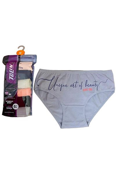 TOLIN Σετ 6 γυναικείων σλιπ και πετσετών Cotton-Lycra - εμπριμέ, μεσαία μέση 2276170