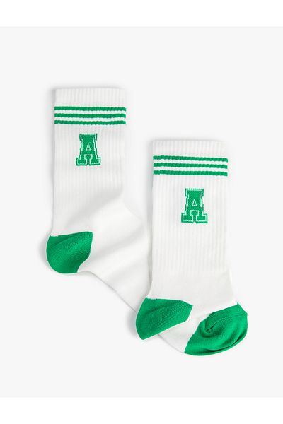 Koton College Sock Socket Letter Embroidered