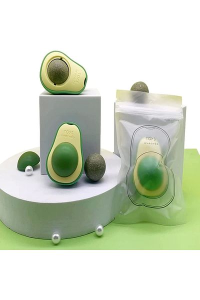 TREND Cat Licking Ball with Avocado Design