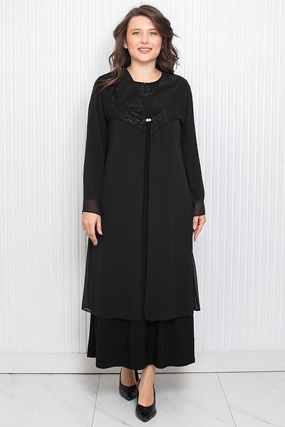 DENİMİNİ Chiffon Plus Size Hijab Evening Dress Suit