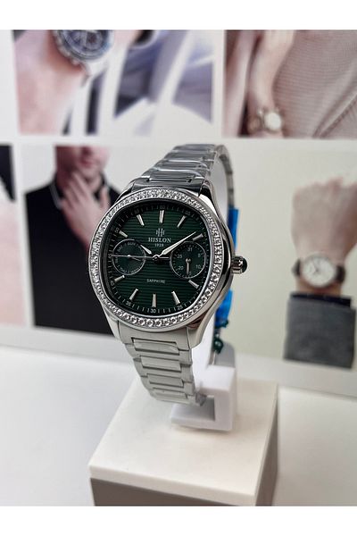 Hislon Green Steel Women's Wristwatch 3 Atm Waterproof