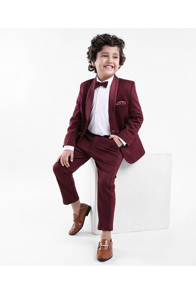 Babyhug Woven Full Sleeves Party Suit With Bow - Purple