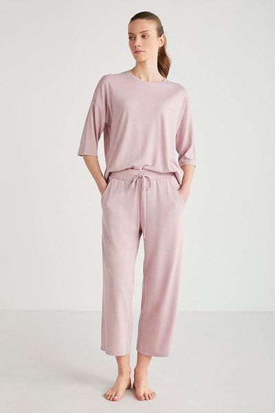 Catherine's Women's Capri Sleeve Capri Lilac Pajamas Suit C3T2N6O2