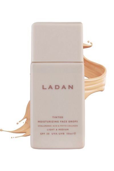 LADAN 50ml Sun Protection Evening Moisturizer with Facial Drops - Face Drops SPF30 Light-Medium